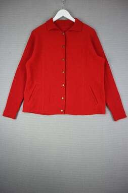 Tabi 100% Wool Red Button-Up Cardigan Sweater Women's Size Large L Vintage